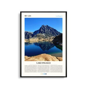 Lake Ingalls Washington Wall Art, Alpine Mountain Landscape Print, Lake Ingalls Poster, Scenic Cascade Range Photography, Pacific Northwest