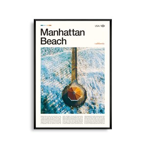Manhattan Beach Print Kalifornien, Manhattan Beach Wandkunst, Manhattan Beach Poster, Manhattan Beach Foto, Manhattan Beach Pier, The Strand