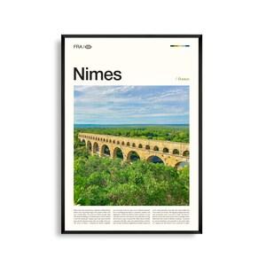 Nîmes Frankreich Wandkunst, Historische römische Architektur Stadtbild Fotografie Druck, Nîmes Poster, Malerische Europäische Dekoration, Reise Kunstwerk