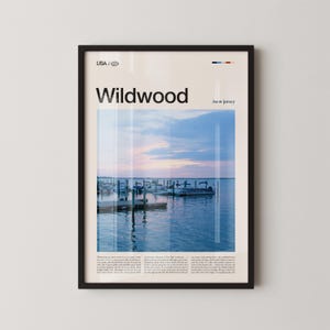 Wildwood New Jersey Photography Print, Boardwalk Beach Scene image 1