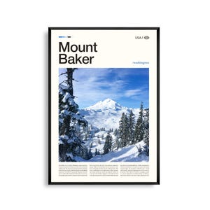 Mount Baker Poster Washington, Mount Baker Wandkunst, Mount Baker Poster, Mount Baker Foto, North Cascades Landschaft, Falls Sie mehr als 10 Bilder wünschen