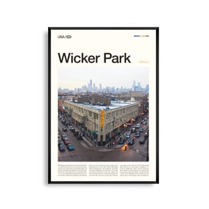 Wicker Park Print Illinois, Wicker Park Wall Art, Chicago Neighborhood Poster, Wicker Park Foto, Urban Street Scene, Stadsdecor, Midwest