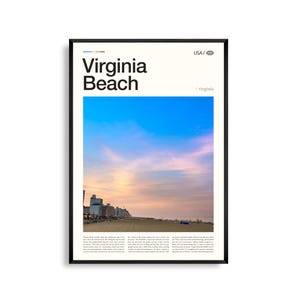 Impression de Virginia Beach, art mural Virginia, affiche de Virginia Beach, photo côtière, déco bord de mer, art de la plage de la côte est
