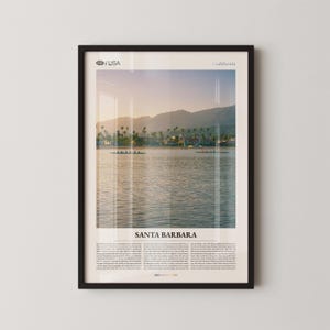 Santa Barbara Print California, Santa Barbara Wall Art, Santa Barbara Poster, Santa Barbara Photo, Stearns Wharf, Mission Santa Barbara