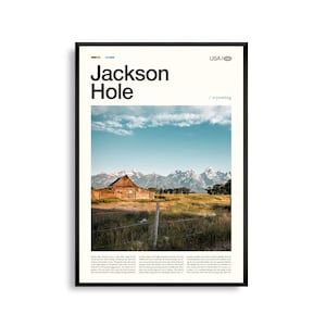 Jackson Hole Wyoming Wall Art, Mountain Valley landschap print, Jackson Hole poster, schilderachtige Teton Range fotografie, westelijke wildernis