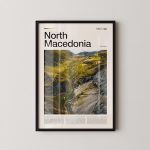 North Macedonia Wall Art, Balkan Landscape and Cityscape Photography Print, North Macedonia Poster, Scenic European Travel Decor