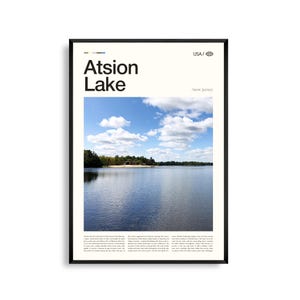 Atsion See New Jersey Druck, Pine Barrens Wandkunst, Atsion See Poster, Atsion See Foto, Wharton State Forest, Serene Nature Decor