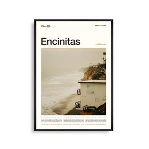 Impressão Encinitas Califórnia, Arte de parede Encinitas, Pôster Encinitas, Foto Encinitas, Praia Moonlight, Jardim Botânico de San Diego, Swami's