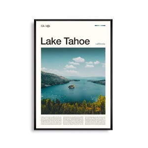 Lake Tahoe Druck Kalifornien, Lake Tahoe Wandkunst, Lake Tahoe Poster, Lake Tahoe Foto, Emerald Bay, Sand Hafen, Himmlischer Berg