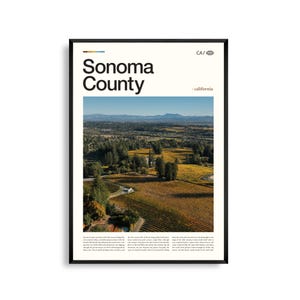 Sonoma County Print California, Sonoma Wall Art, Sonoma Poster, Sonoma Photo, Wine Country Art, Northern California Decor