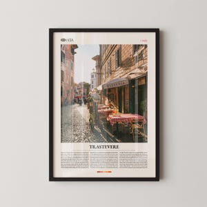 Trastevere Print, Trastevere Wall Art, Trastevere Poster, Trastevere Photography, Italian Historic Quarter, Rome Street Decor