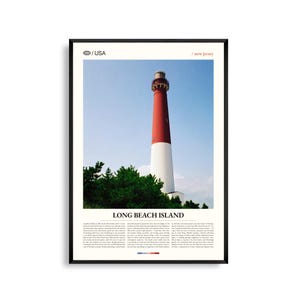 Art mural de Long Beach Island, New Jersey, impression du littoral, affiche de l'île de Long Beach, photographie pittoresque de la côte du New Jersey, maison côtière