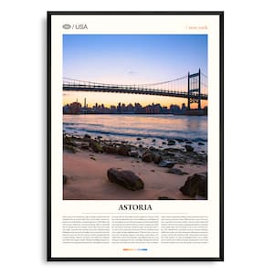 Astoria Print Nova York, Astoria Wall Art, Astoria Poster, Astoria Photo, Astoria Park, Boho Hall e Beer Garden, Museu do Movimento