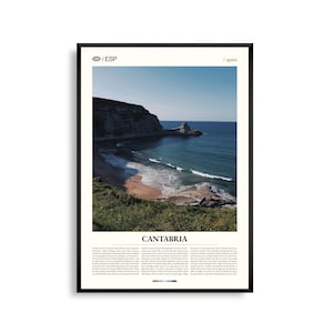 Kantabrien Spanien Wandkunst, Schroffe Küste und Berge, Kantabrien Poster, Nordspanien Fotografie, Naturdekor