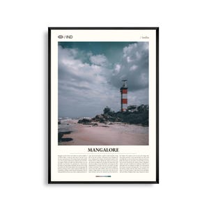 Mangalore India Wandkunst, Küstenstadtbild und Arabisches Meer Druck, Mangalore Poster, Szenische Karnataka Fotografie, Südindien Dekor