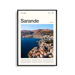 Sarandë Print Albanien, Sarandë Wandkunst, Sarandë Poster, Sarandë Foto, Ionische Küste, am Strand, am Strand, am Schloss Lëkurësi, am Meer Dekor