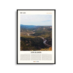 Los Alamos New Mexico Wandkunst, Hochwüste Landschaftsdruck, Los Alamos Poster, Landschaft im Südwesten der USA, Fotografie, Mesa und Canyon Dekor