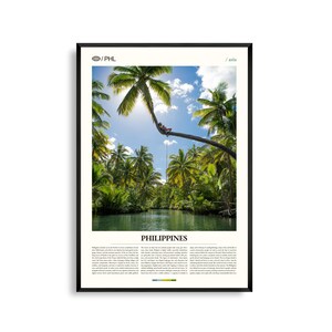 Art mural des Philippines, impression de photographie de paysage d'île tropicale, affiche des Philippines, décoration pittoresque d'Asie du Sud-Est, accent côtier maison