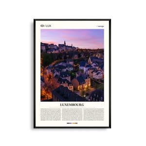 Luxemburg kunst aan de muur, historisch stadsgezicht en vallei fotografie print, Luxemburg poster, schilderachtig Europees decor, reiskunstwerk