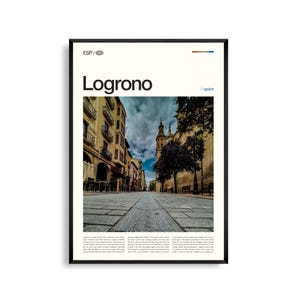 Logroño Spanien Wandkunst, Historische Stadtansicht und Weinland Druck, Logroño Poster, Malerische La Rioja Fotografie, Nordspanien Dekor