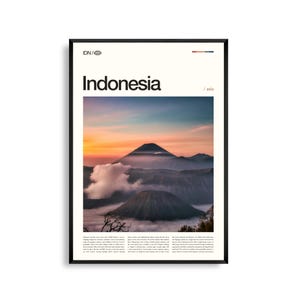Arte mural de Indonesia, impresión fotográfica de paisajes tropicales, póster de Indonesia, decoración escénica del Sudeste Asiático, decoración para el hogar inspirada en la naturaleza