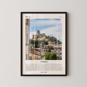 Umbria Print, Umbria Wall Art, Umbria Poster, Umbria Photography, Italian Central Region, Hill Towns & Vineyards Decor