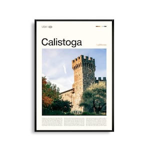 Calistoga print Californië, Calistoga kunst aan de muur, Calistoga poster, Napa Valley landschapsfoto, wijnland decor, schilderachtige kunst
