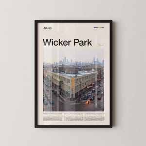 Wicker Park Print Illinois, Wicker Park Wall Art, Chicago Neighborhood Poster, Wicker Park Photo, Urban Street Scene, City Decor, Midwest
