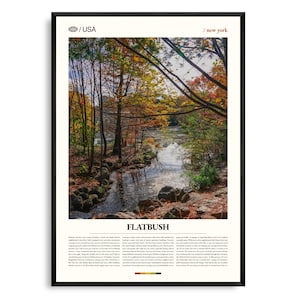 Flatbush Print Nova York, Arte de parede Flatbush, Pôster Flatbush, Foto Flatbush, Prospect Park, Kings Theatre, Jardim Botânico do Brooklyn, Erasmus