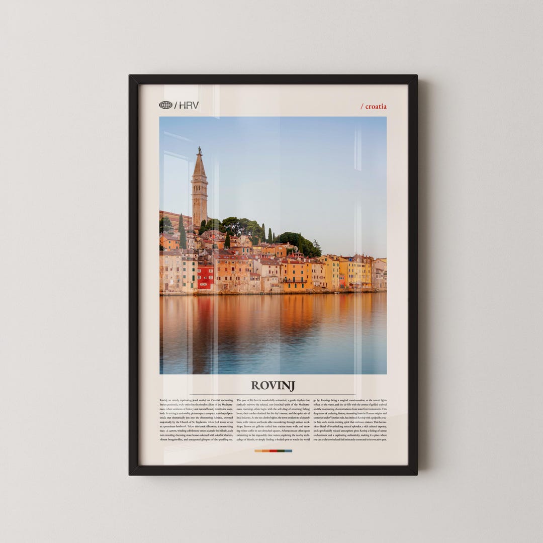 Quadro Su Tela Tramonto A Rovigno | Islandburner 80x40 Cm | Stampa Paesaggio Croazia | Made With Love In Germany