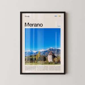 Merano Print, Merano Wall Art, Merano Poster, Merano Photography, Italian Alpine Town, South Tyrol Region Decor