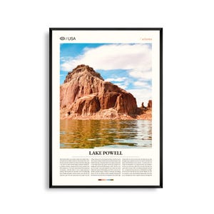 Art mural Lake Powell Arizona, impression paysage désertique Red Rock, affiche Lake Powell, photographie pittoresque du sud-ouest, décoration Glen Canyon
