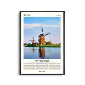 Art mural des Pays-Bas, impression de photographies de paysages et de paysages urbains hollandais pittoresques, affiche des Pays-Bas, décoration de voyage en Europe