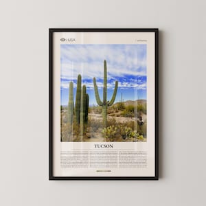 Tucson Print Arizona, Tucson Wall Art, Tucson Poster, Desert Landscape Photo, Southwest Decor, Sonoran Nature Art