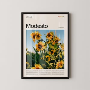 Modesto California Sunflower Print, Gallery Wall Art