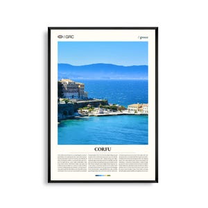 Korfu Griechenland Wandkunst, Küsteninsel Landschaft Druck, Korfu Poster, Malerische Ionische Meer Fotografie, Mediterrane Dekoration