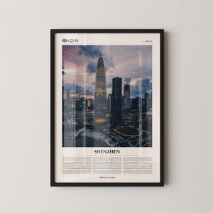 Shenzhen China Wall Art, Modern Skyline and Urban Landscape Print, Shenzhen Poster, Scenic Guangdong Photography, Futuristic City Decor