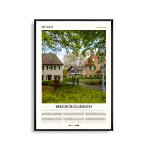 Bergisch Gladbach Deutschland Wand Kunst, Bewaldete Hügel und Stadtbild Druck, Bergisch Gladbach Poster Rheinland Fotografie