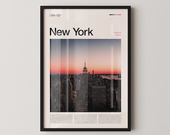 New York Cityscape Photo Print, Urban Skyline Wall Art
