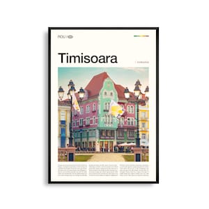 Timisoara Print Rumania, Timișoara Wall Art, Cartel de Timișoara, Foto de Timișoara, Union Square, Arquitectura Barroca, Decoración del Paisaje Urbano