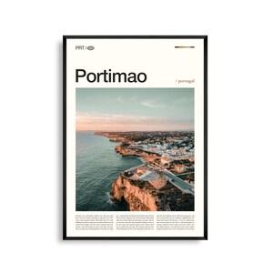 Impression Portimão Portugal, art mural Portimão, affiche de Portimão, photo de Portimão, côte de l'Algarve, Praia da Rocha, déco bord de mer