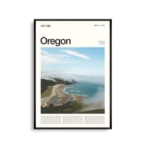 Oregon Druck,Oregon Wandkunst,Oregon Poster, Landschaft im pazifischen Nordwesten, Wald- und Küstendekor, Malerische Natur Kunst