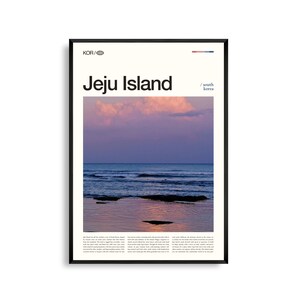 Arte mural de la isla de Jeju, Corea del Sur, impresión de paisaje volcánico y costa, póster de Jeju, fotografía escénica coreana, decoración natural