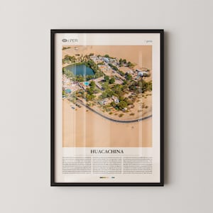 Huacachina Print, Huacachina Wall Art, Huacachina Poster, Peru Desert Photography, Oasis Landscape Decor
