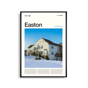 Easton, Pennsylvania kunst aan de muur, historische rivierfront print, Easton poster, schilderachtige Delaware rivierfotografie, Lehigh Valley decor