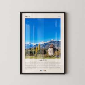 Merano Print, Merano Wall Art, Merano Poster, Merano Photography, Italian Alpine Town, South Tyrol Region Decor