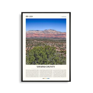 Impression du comté de Yavapai, Arizona, art mural Yavapai, affiche Yavapai, photo Yavapai, paysage Red Rock, Prescott, paysage de Sedona, décoration sud-ouest