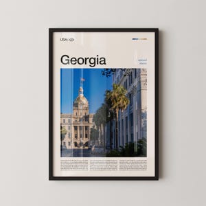 Georgia Wall Art, Southern Landscape Print, Georgia Poster, Scenic Nature and City Photography, Deep South Decor