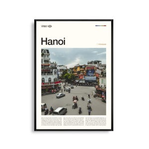 Hanoi Vietnam Wand Kunst, Historische Stadtansicht und Hoan Kiem See Sonnenuntergang Druck, Hanoi Poster, Szenische Südost Asien Fotografie, Urban Decor