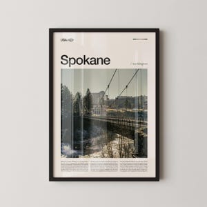 Spokane Riverfront Print, Washington Urban Landscape Art
